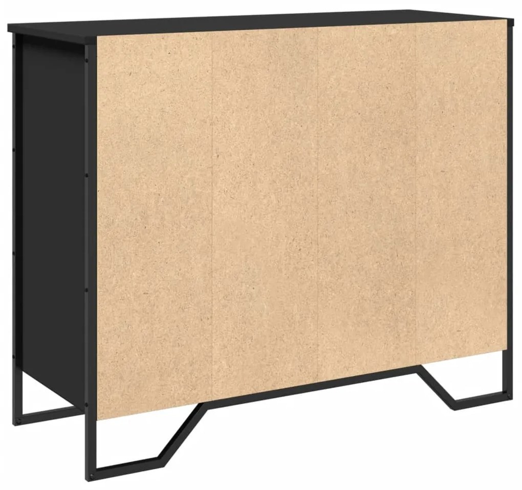 fekete szerelt fa tálalószekrény 91 x 35,5 x 74,5 cm