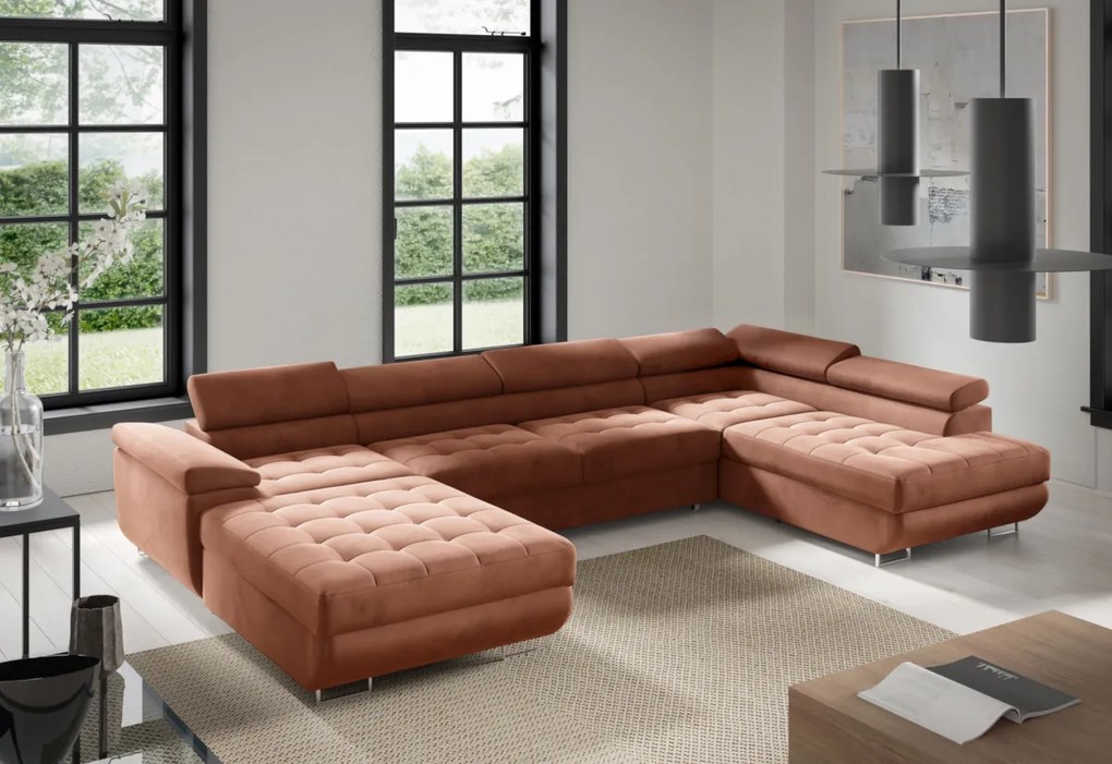 ESMERALDA U alakú ülőgarnitúra, 347x60x203, monolith 37, balos