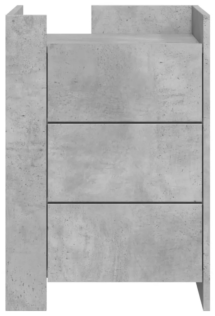 Betonszürke szerelt fa éjjeliszekrény 45 x 50 x 65 cm