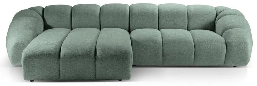 Világoszöld sarokkanapé (bal oldali) Diana – Micadoni