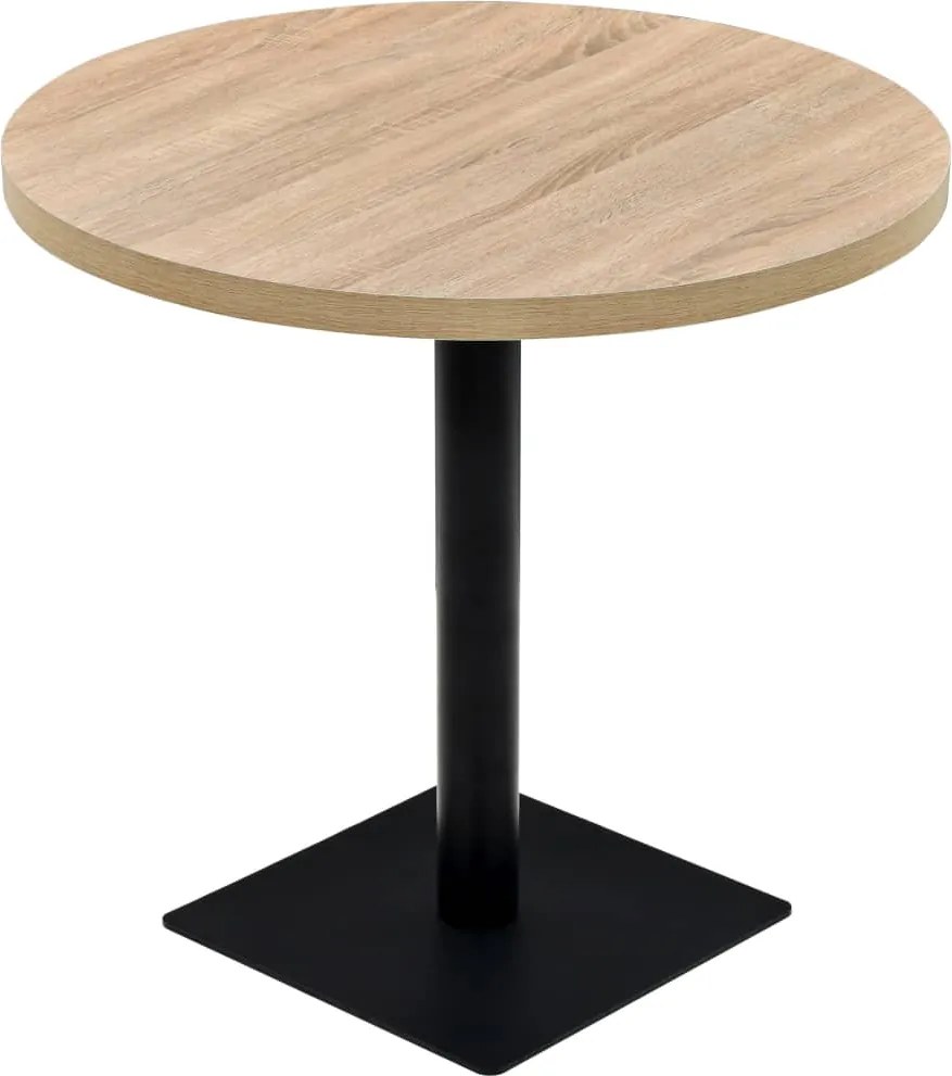 vidaXL kerek, tölgyfa színű MDF/acél bisztró asztal 80 x 75 cm