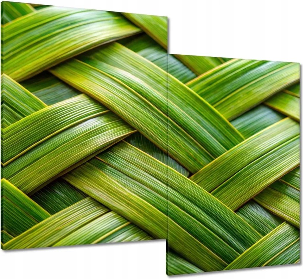 Vászonkép 80x70 Zöld fonott Zöld rattan fonott lemez