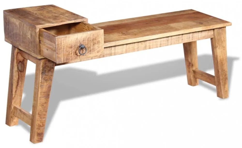 Tömör mangófa pad fiókkal 120x36x60 cm