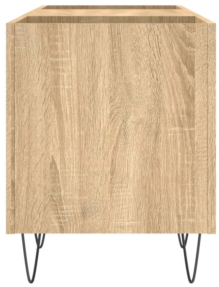 sonoma tölgy színű szerelt fa hanglemezszekrény 121x38x48 cm