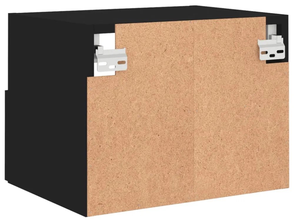 2 db fekete szerelt fa fali TV-szekrény 40 x 30 x 30 cm