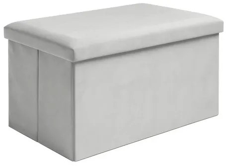 Gray velvet pouf 60x30x30 cm Ruhhy 25994