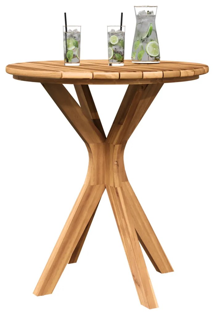 Kerti Bistroasztal Ø70x75 cm Tömör Tíkfa