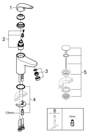 GROHE 24317001 - Mosdócsaptelep SWIFT 162 mm fényes króm