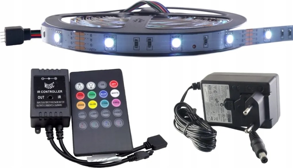 Led szalag szett Smd Rgb 5050 Zenei Diszkó 2.5m