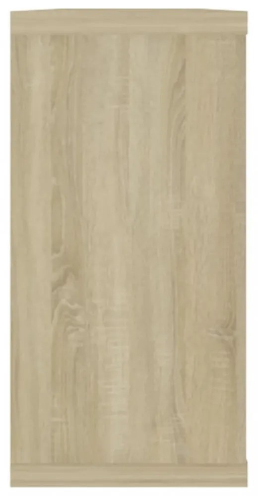 4 db sonoma tölgy színű szerelt fa fali polc 100x15x30 cm