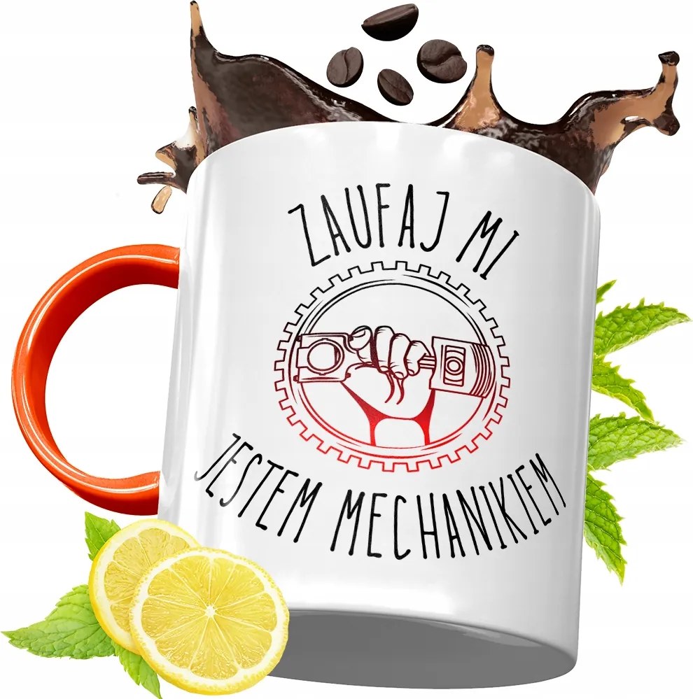 Narancssárga Bögre Szerelőnek Tökéletes Ajándék fényképes nyomtatással