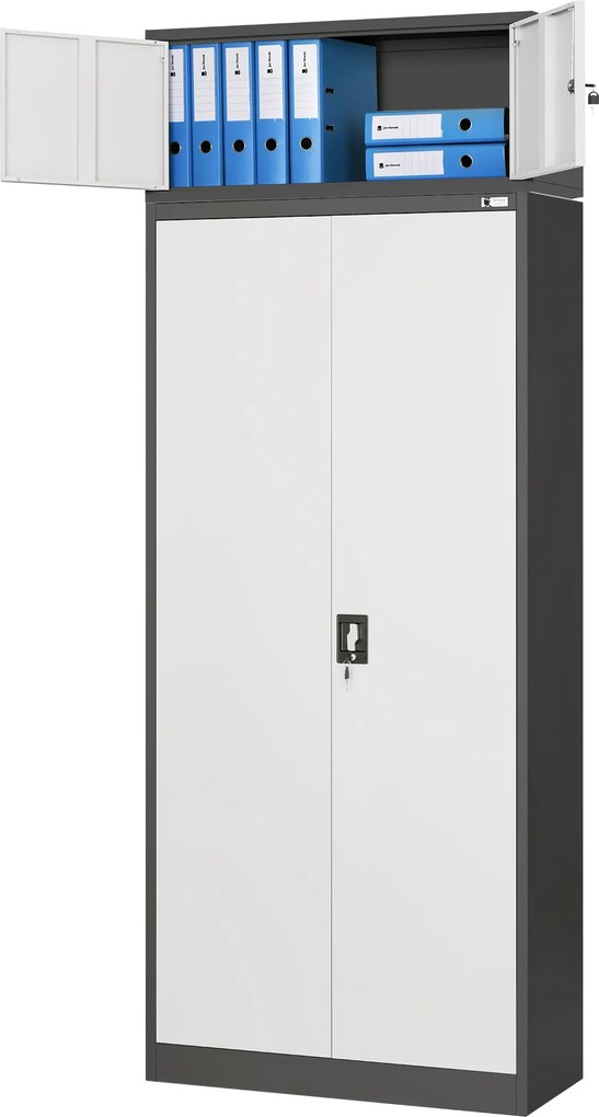 Szekrényre szerelhető felépítmény, antracit-fehér, 900x380x400 mm: EWA