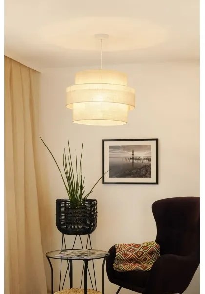 Brilagi - SPACE YUTE lógó 1xE27/15W/230V, 50 cm, krémfehér/fehér