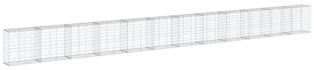 horganyzott vas gabion kosár fedéllel 1200 x 50 x 100 cm