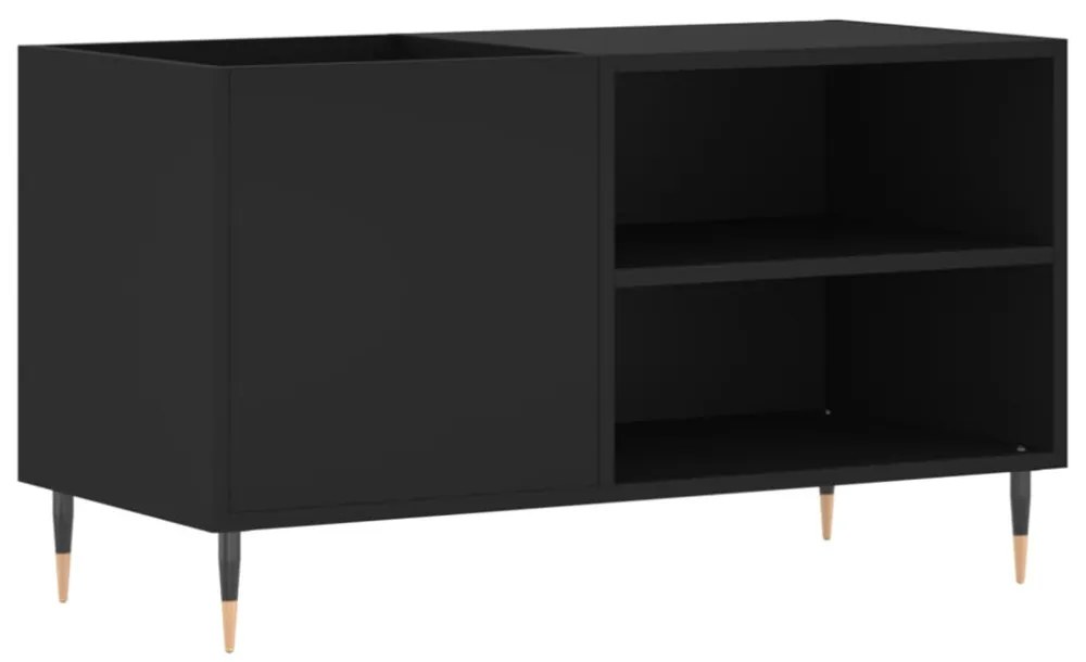 fekete szerelt fa hanglemezszekrény 85x38x48 cm