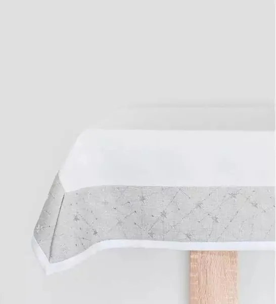 Mg Futófelület Hímzett Csillagok FEHÉR/szürke/ezüst 40x170cm