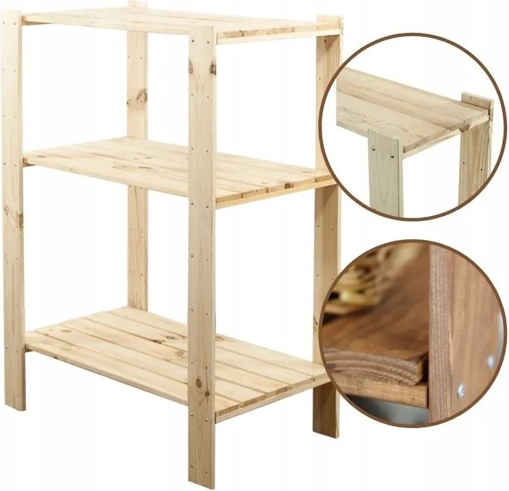 Fa könyvespolc teljes polc barna MAXI-3MP_BR