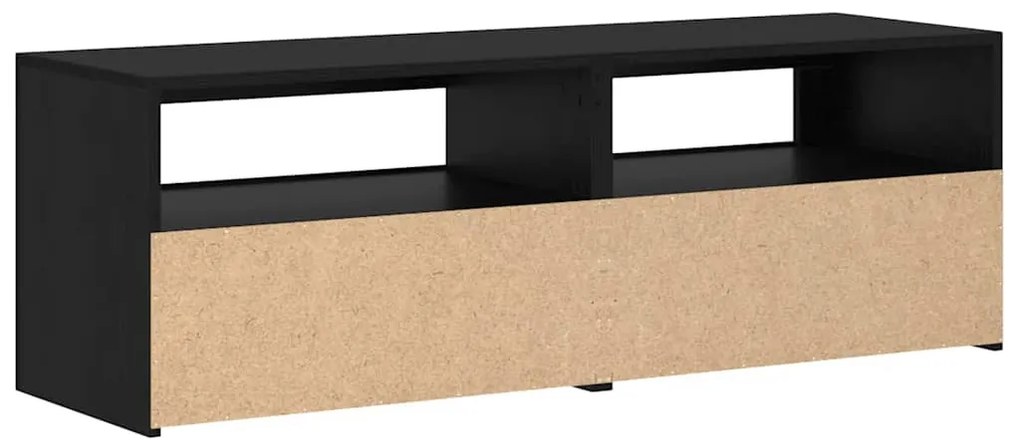 fekete tölgy szerelt fa TV-szekrény LED-ekkel 120x35x40 cm