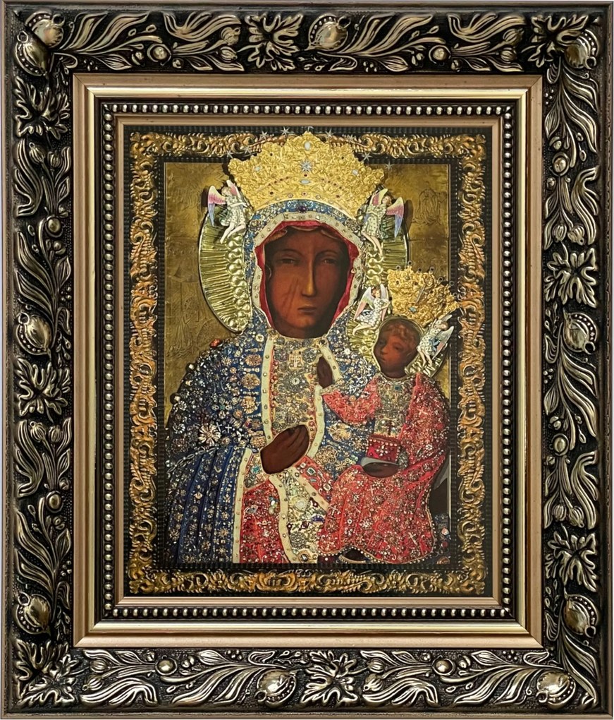 Vászonkép 35x30 Szűz Mária Arany Díszített Keret