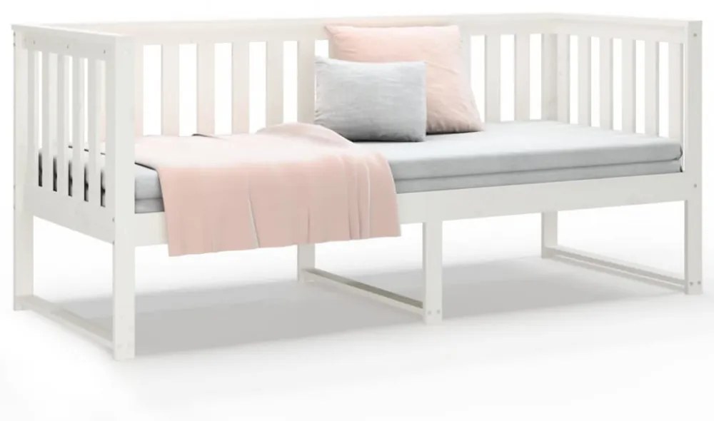 kanapéágy ágy matrac fehér 75x190 cm tömör fa fenyőfa