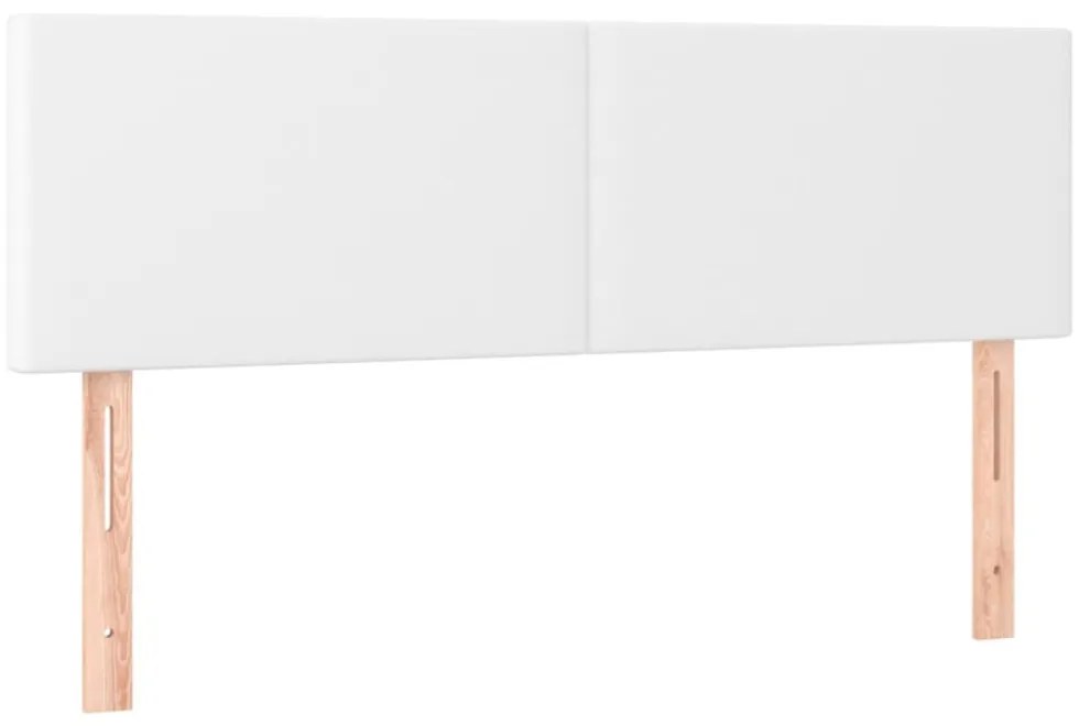 fehér műbőr rugós ágy matraccal és LED-del 140x190 cm