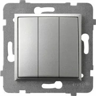 Hármas kapcsoló ezüst 3 gombos kapcsoló LP-13U/m/18 Aria Ospel