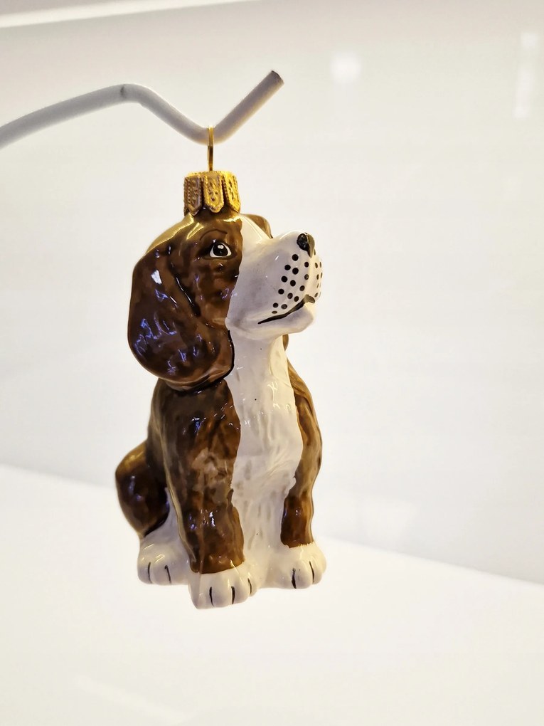 Bomba Karácsonyfadísz Üveg Kutya Spániel