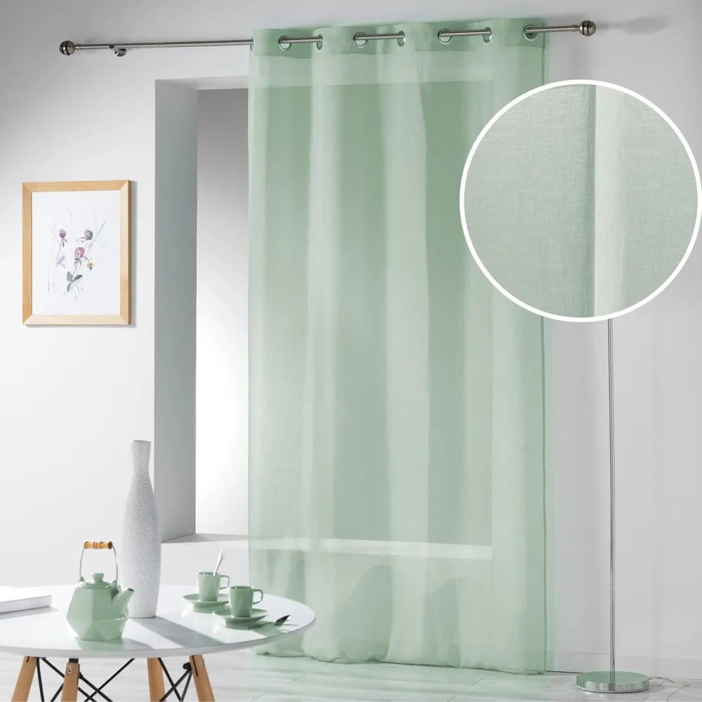 Világoszöld fényáteresztő függöny 140x280 cm Telma – douceur d'intérieur