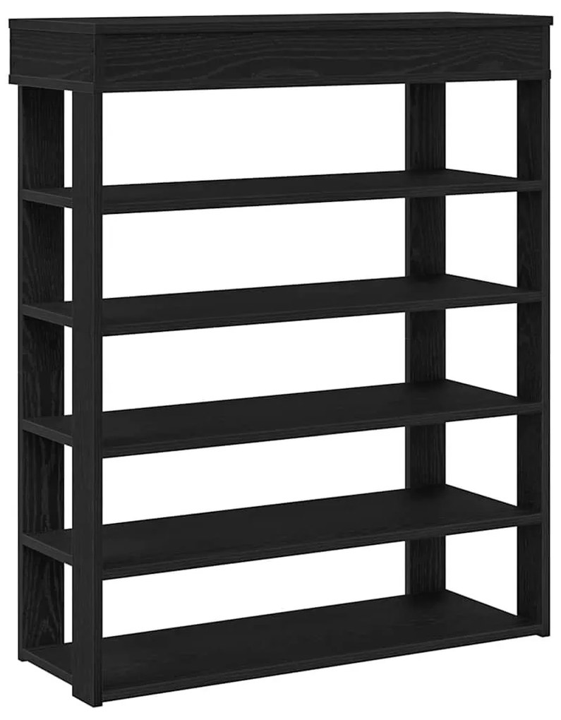 fekete szerelt fa cipőtartó 80x30x98 cm