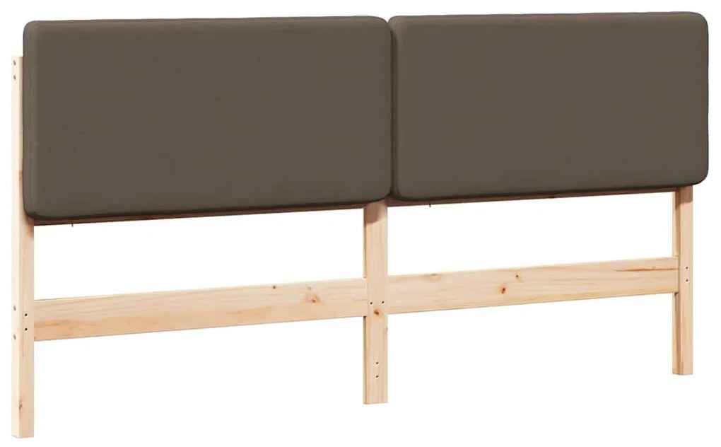 Kárpitozott fejtámla Barna és taupe 180 cm Tömör fenyőfa