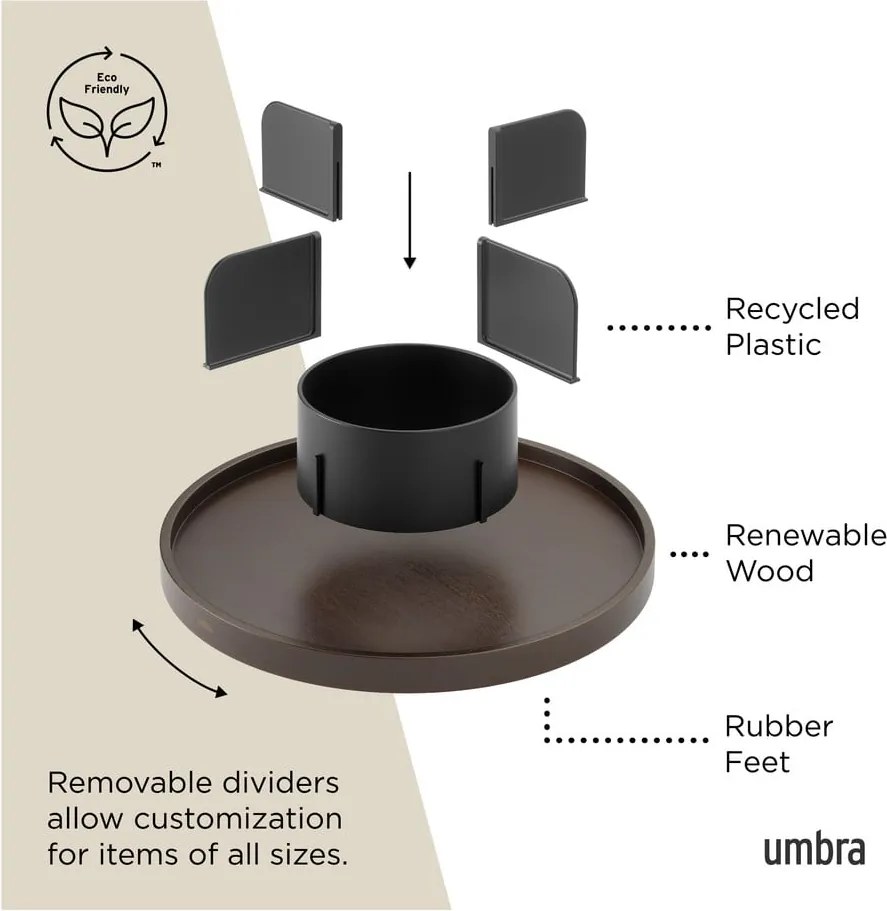 Fekete forgó fa fürdőszobai rendszerező kozmetikumokhoz Bellwood – Umbra