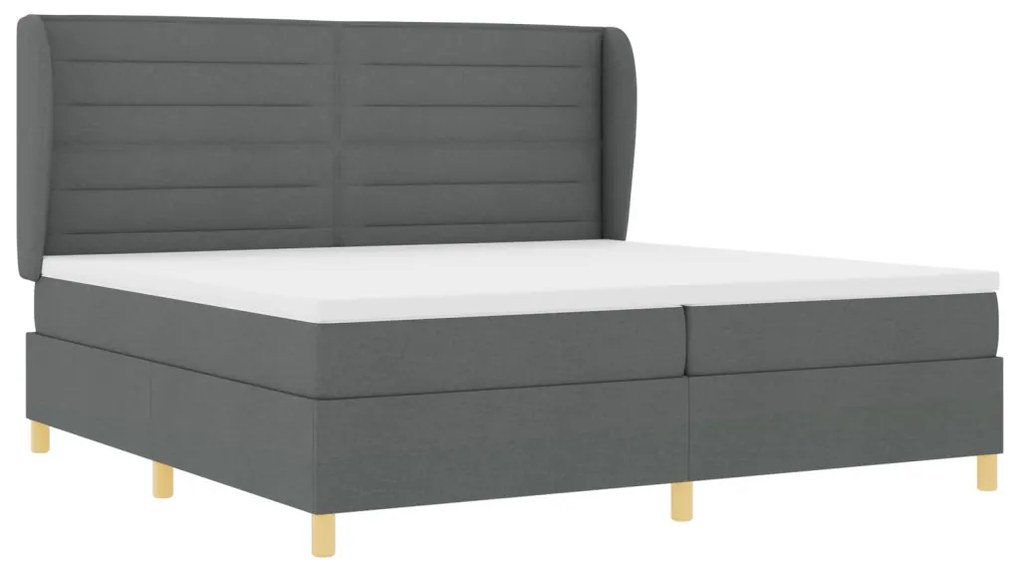 Boxspring Ágy Matrac Esernyő Szürke 200x200 cm Szövet