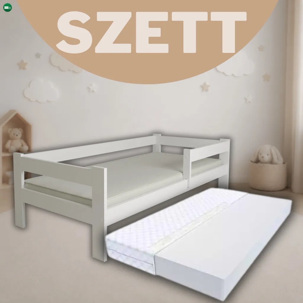 Ala fenyő gyerekágy fehér 80x160 + habmatrac