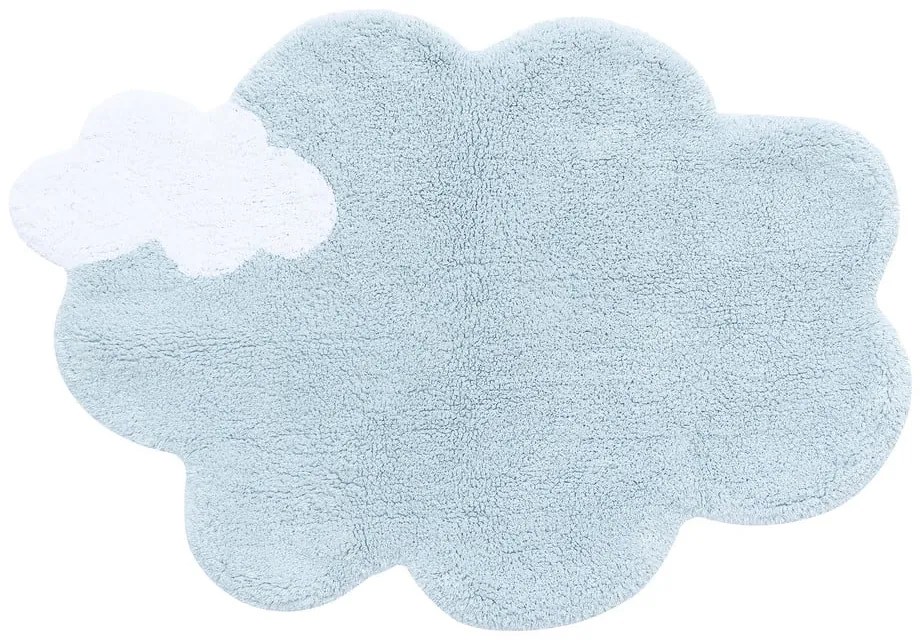 Világoskék mosható kézi szövésű pamut gyerek szőnyeg 70x100 cm Mini Dream – Lorena Canals
