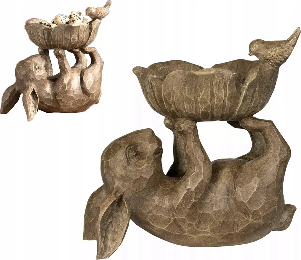 Nyuszi Figura Tállal húsvéti dekoráció a nappaliba ajándékba