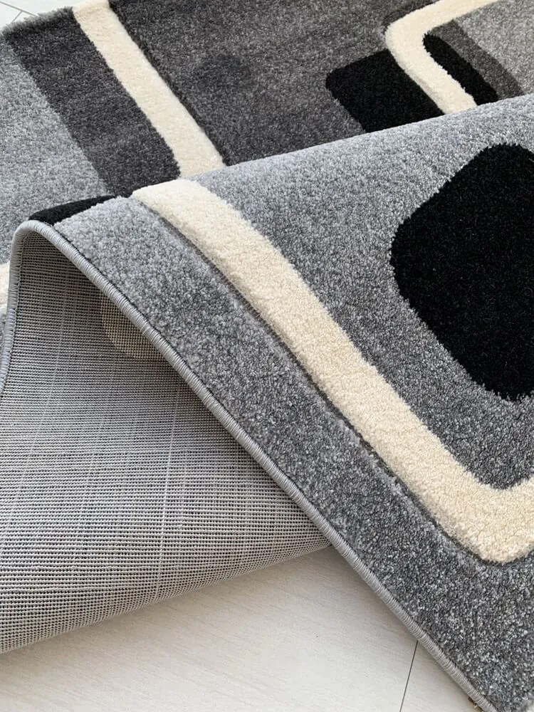Karizma koczka mintás Szürke Fekete 84 (grey-black) szőnyeg 200x290