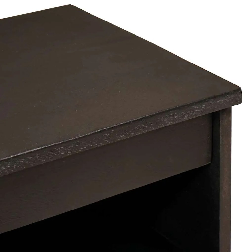 Széf polcokkal Fekete és Arany 60 x 33 x 75 cm tömör mangófa