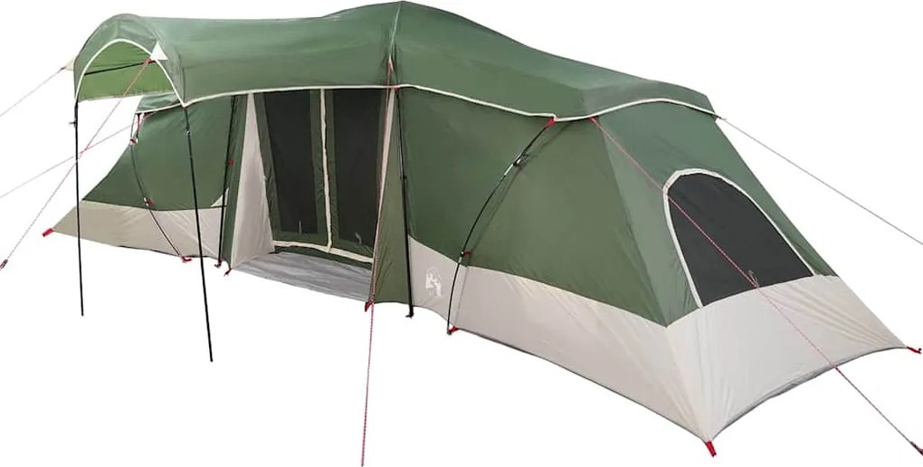 vidaXL Családi Sátor tetővel Zöld és Szürke 721 x 335 x 212 cm