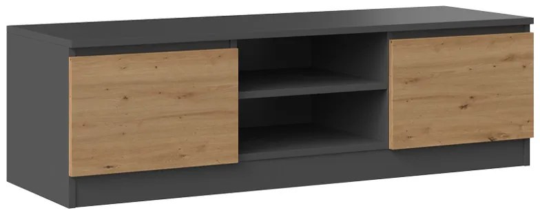 Riano MIX RTV120 TV állvány, 120x36x40 cm, antracit-tölgy