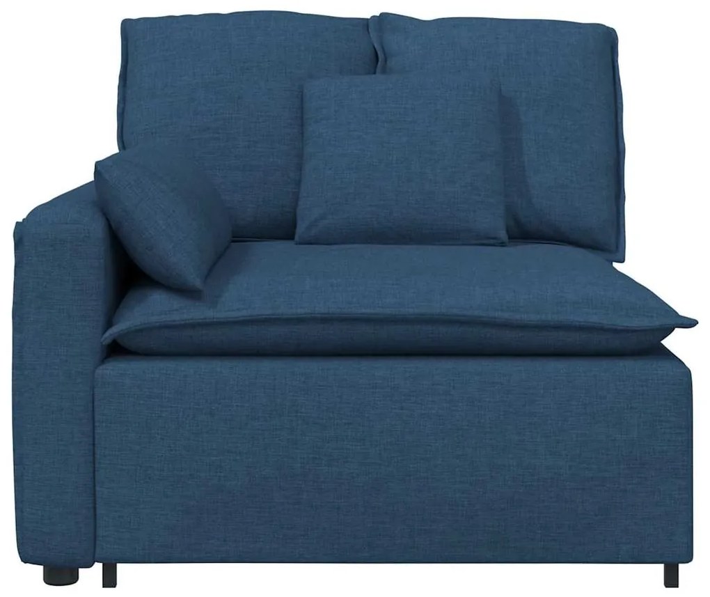 kék moduláris kanapé karfás végmodul párnákkal 100 cm