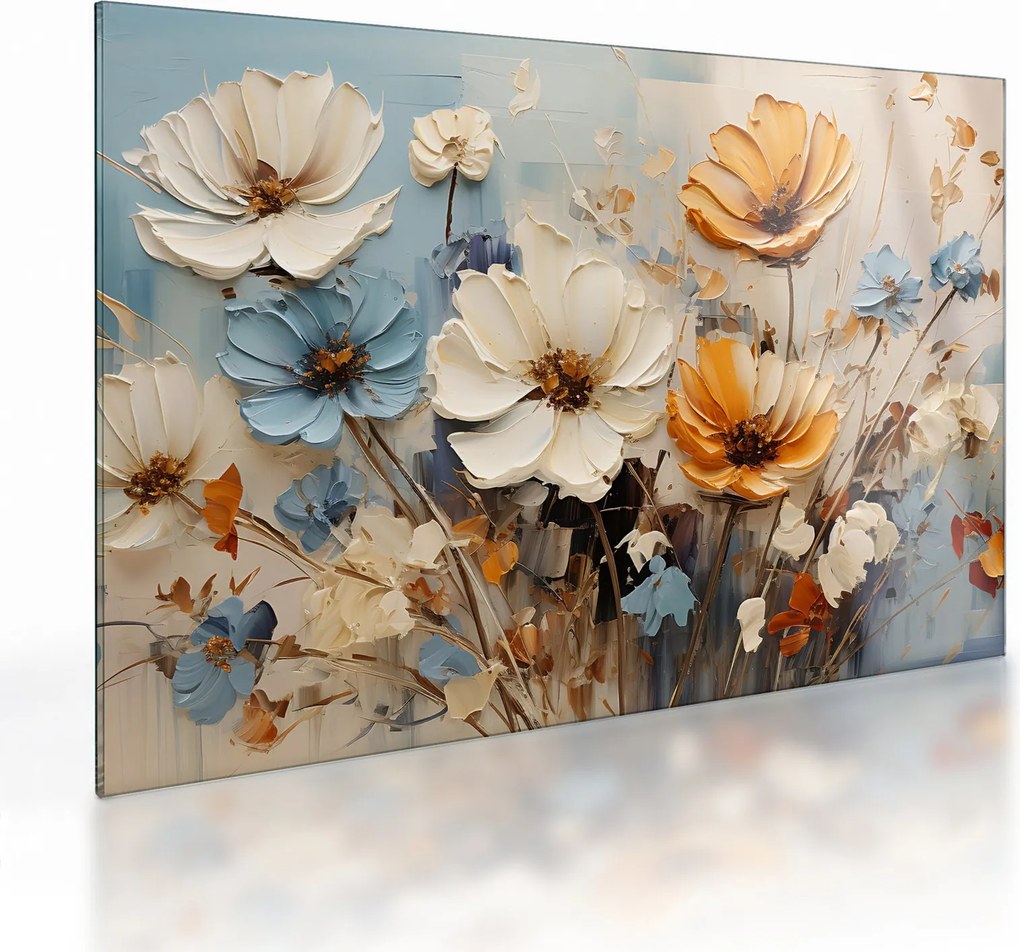 Üveg kép - Csokrok, festés (70x50 cm)