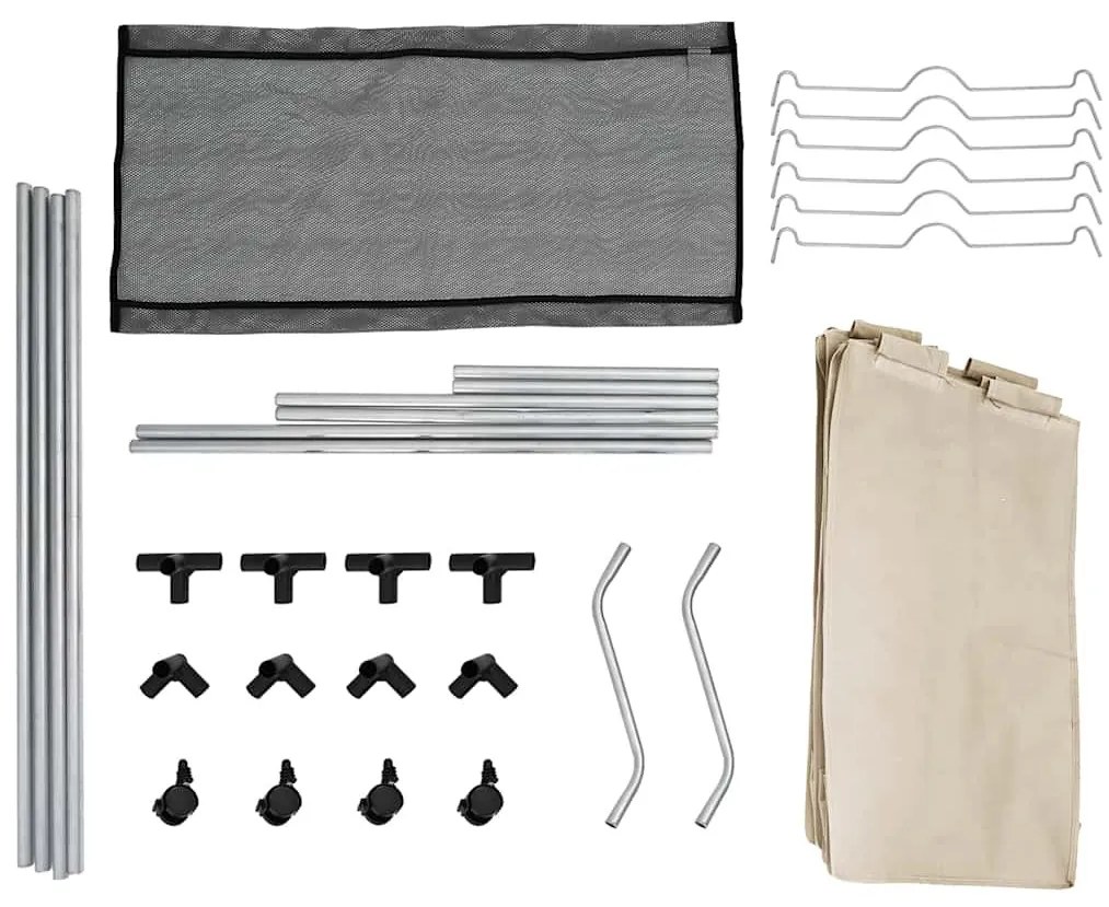 krémszínű acél szennyesszortírozó 3 zsákkal