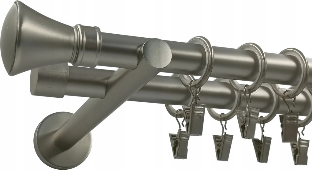 Dupla Szatén Függönykarnis Ø19+19mm Monaco 120cm