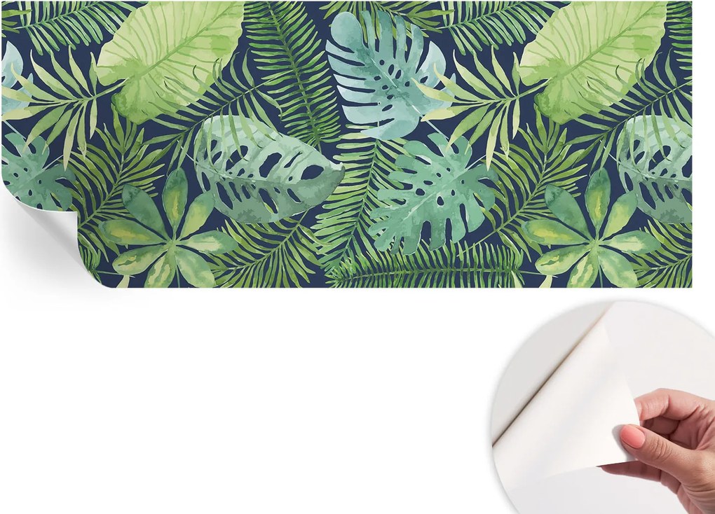 Divatos öntapadós fali tapéta Trópusi levelek 250x104 cm