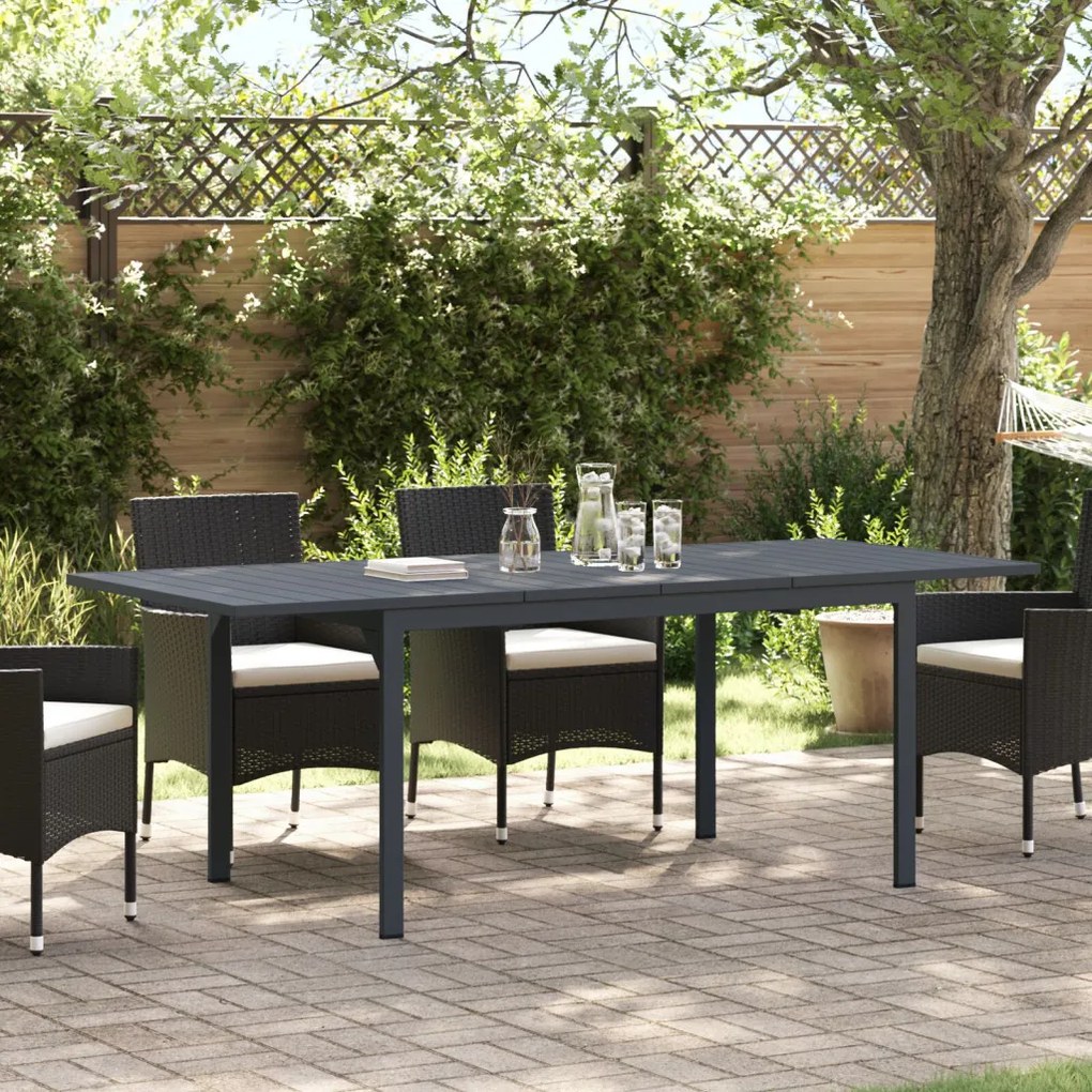 Bővíthető kertasztal 2 db Anthracite 210x90x73 cm Acél, Bővíthető kertasztal Anthracite (140-210)x90x73 cm Acél