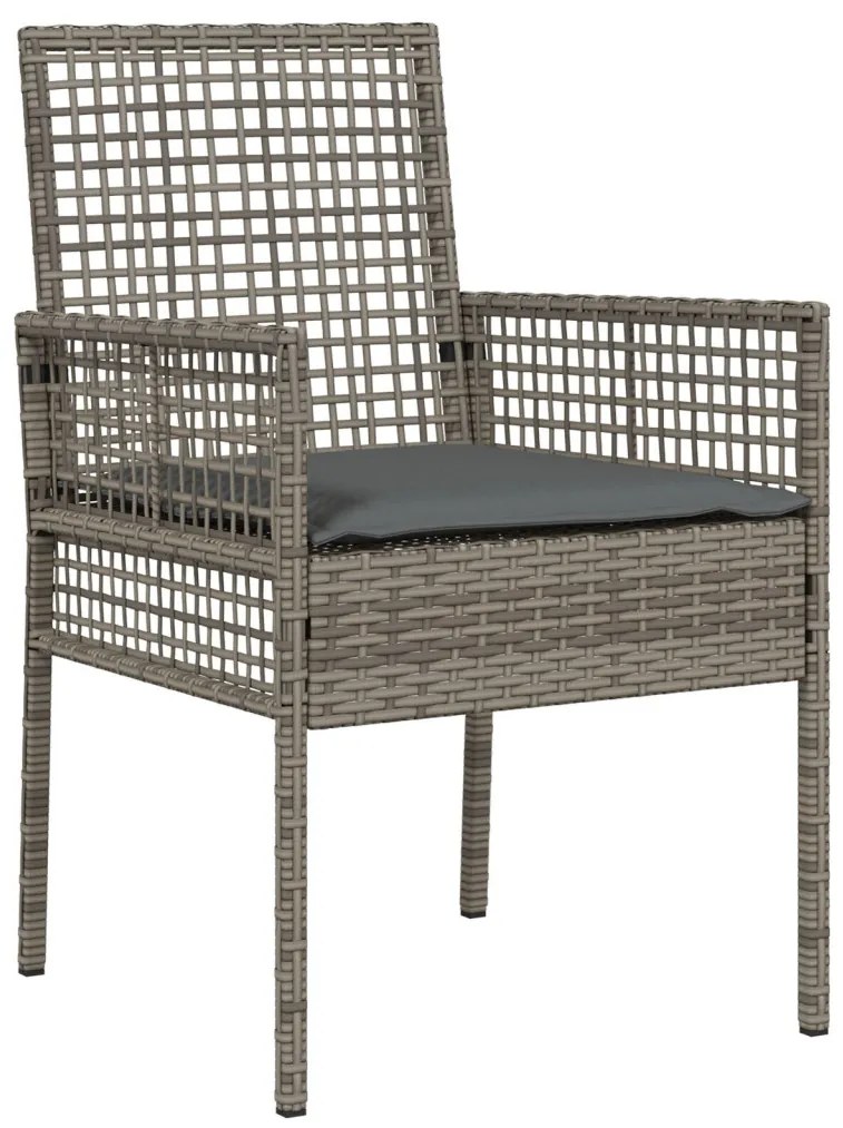 Étkező bútor szett 5-ös szett Szürke Rattan, Üveg Tartós