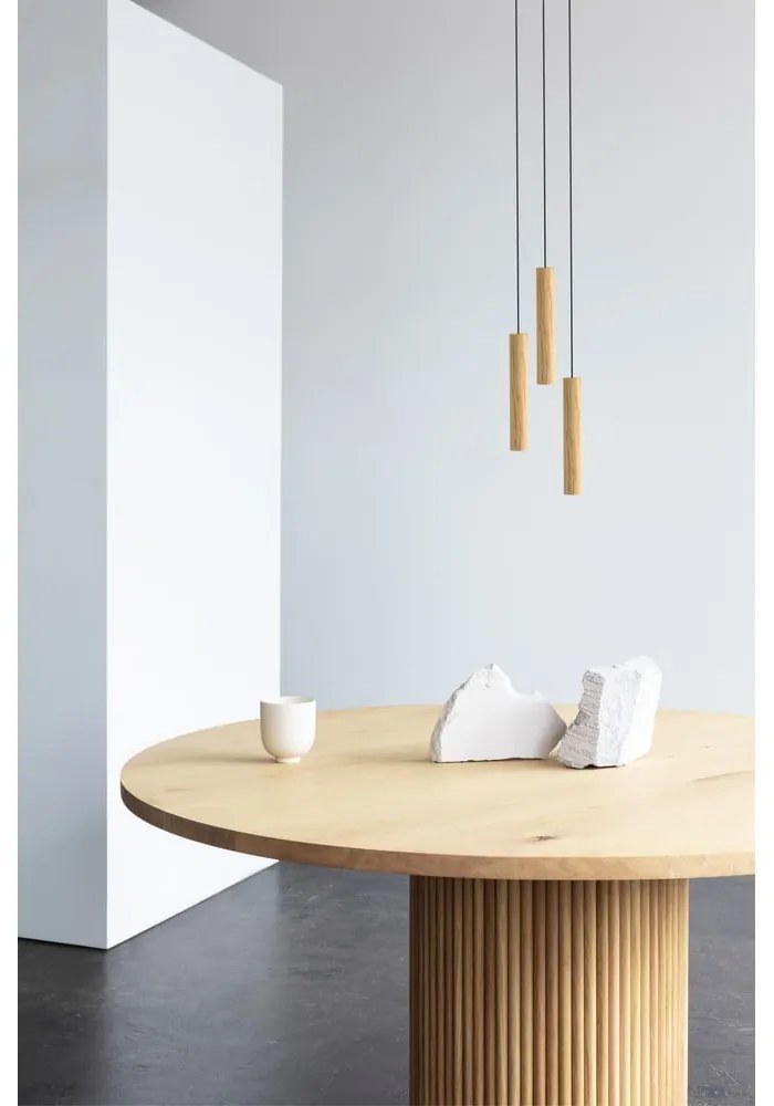 Tölgyfa LED függőlámpa fa búrával ø 3 cm Chimes – UMAGE