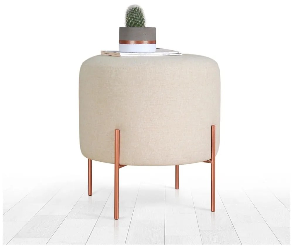 Krémszínű puff Copper – Artie