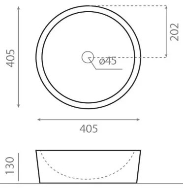 Bathco 00308 - Ráépíthető mosdó DUAL, Ø 40,5 cm, kőhatású/szürke
