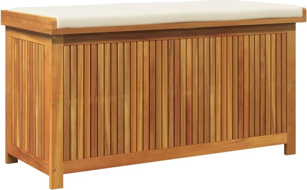 vidaXL tömör akácfa kültéri párnatartó láda 113x50x60,5 cm